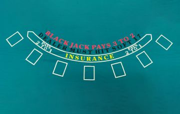 75 in x 62 in Blackjack Soft 17 Layout, Green (Billiard Cloth)